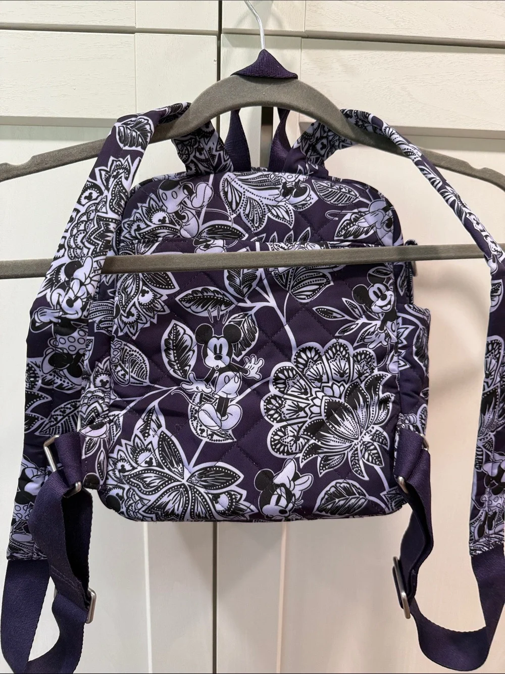Disney Vera Bradley Mickey and Minnie Flirty Floral Quilted Mini Backpack -